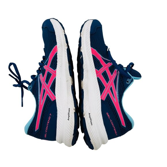 Asics Gel-Contend 7 Womens Running Shoes Size 8 Blue & Pink - Picture 6 of 8